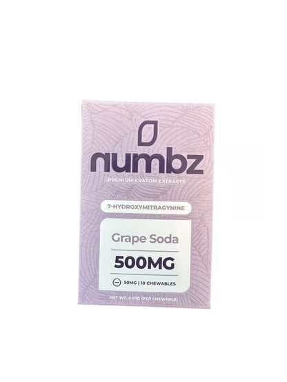 Numbz 7-Hydroxymitragynine Grape Soda 500MG Chewable Tablets