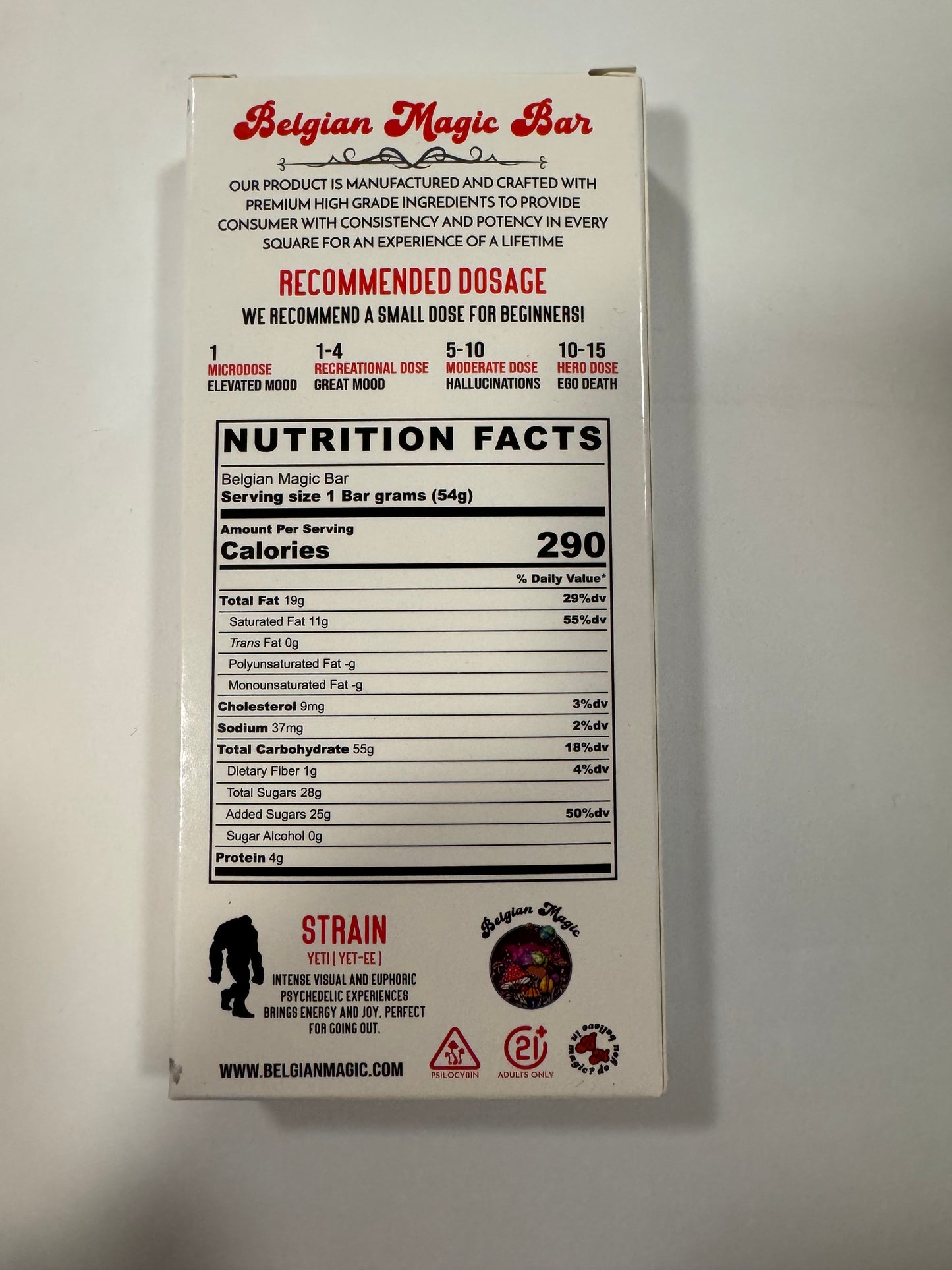 Belgian Magic Bar Strain Yeti ( Yet-EE ) 15 Pieces